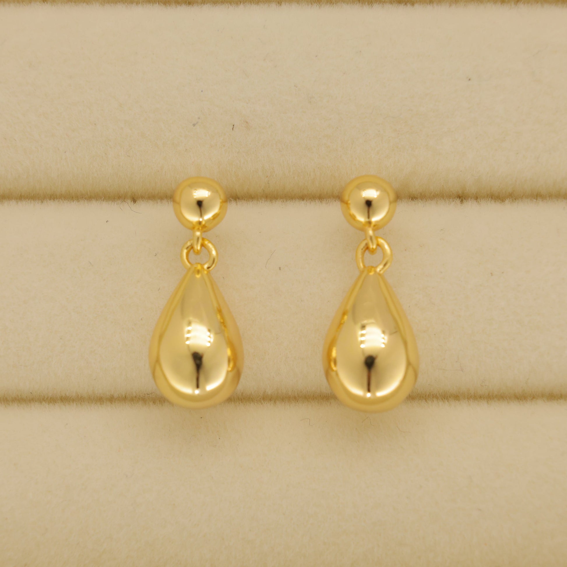 Mirelle Drop Stud Earrings in 24K Gold Over 925 Silver by MOA - view 1