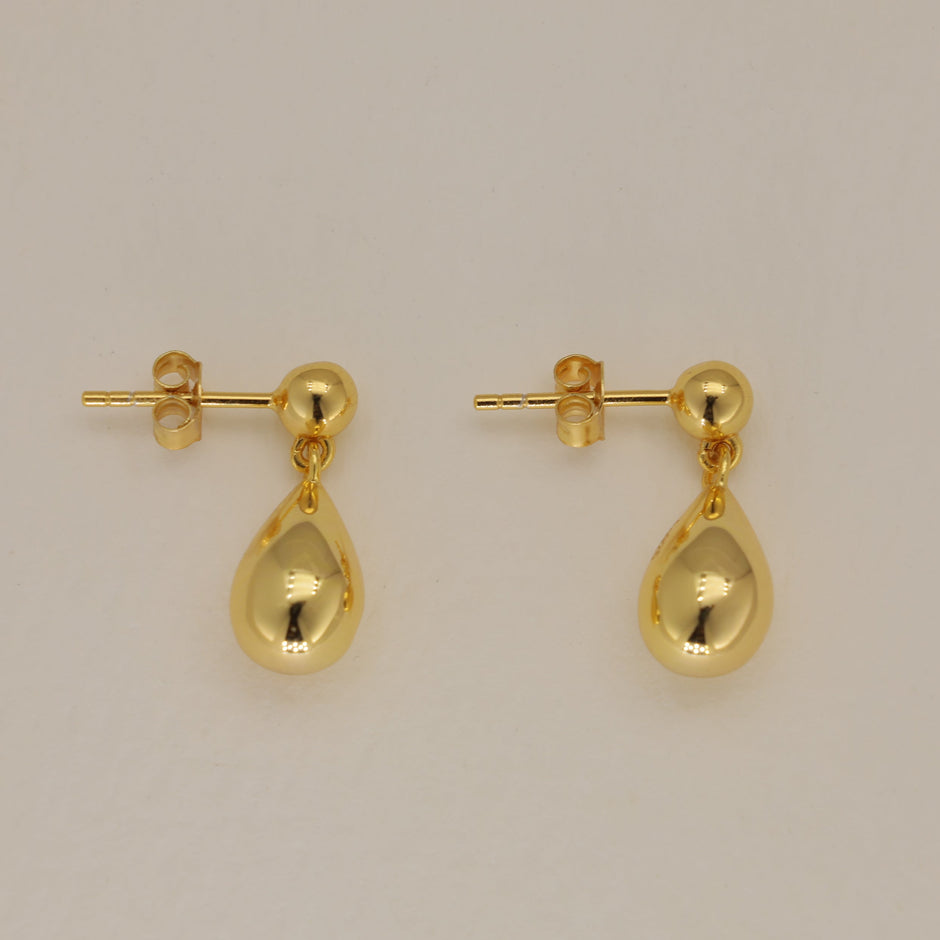 Mirelle Drop Stud Earrings in 24K Gold Over 925 Silver by MOA - view 2