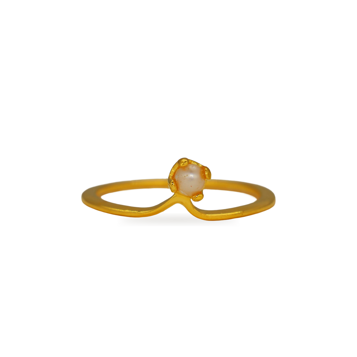 Lunara Freshwater Pearl Petite Ring in Gold Vermeil by MOA - view 1
