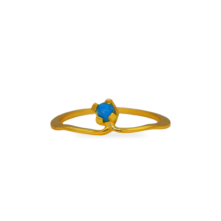 Lunara Blue Howlite Petite Ring in Gold Vermeil by MOA - view 1