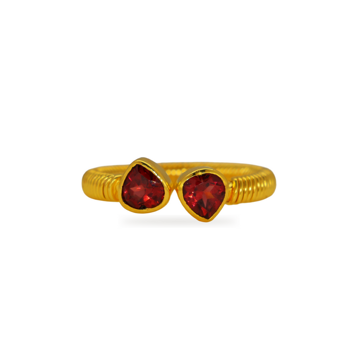 Valierre Garnet Open Ring in Gold Vermeil by MOA - view 1