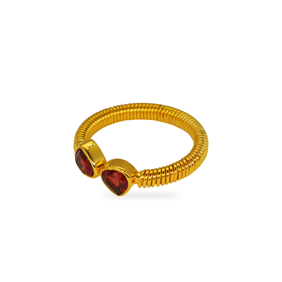 Valierre Garnet Open Ring in Gold Vermeil by MOA - view 2