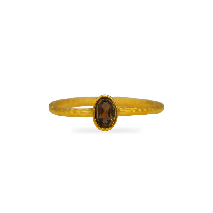 Noirielle Smoky Quartz Petite Ring in Gold Vermeil by MOA - view 1