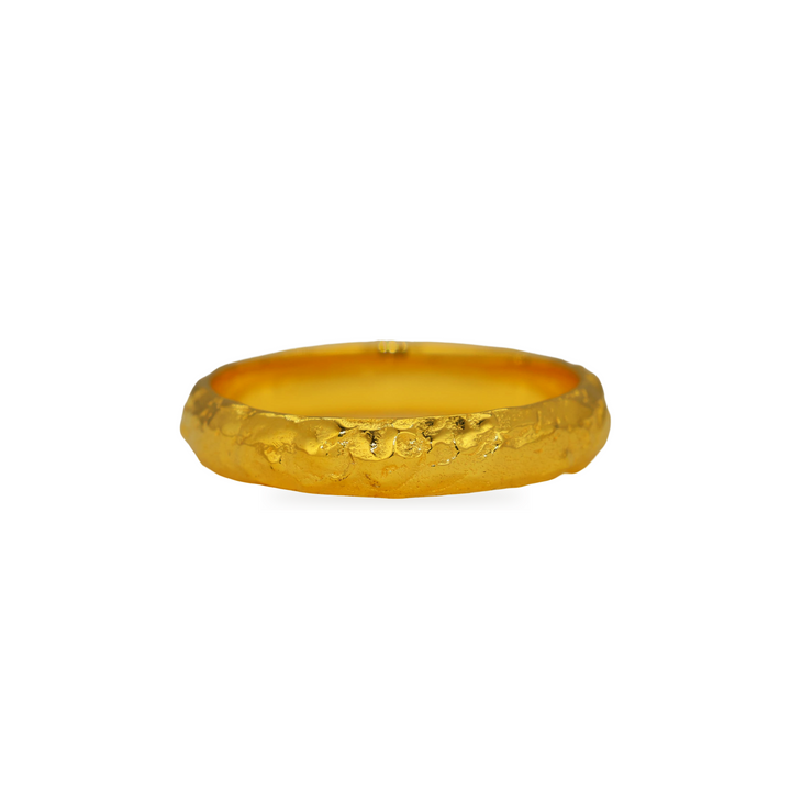Aurelle Textured Band Ring in Gold Vermeil by MOA - view 1
