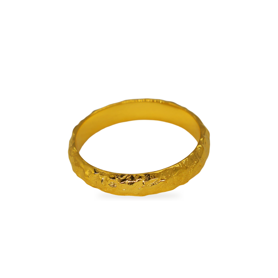 Aurelle Textured Band Ring in Gold Vermeil by MOA - view 2