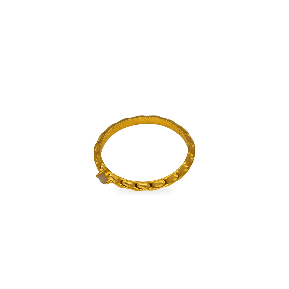 Noelle White Moonstone Petite Ring in Gold Vermeil by MOA - view 2