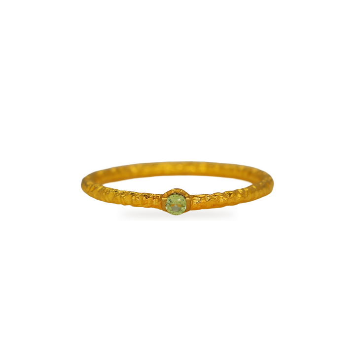 Serin Peridot Petite Ring in Gold Vermeil by MOA - view 1