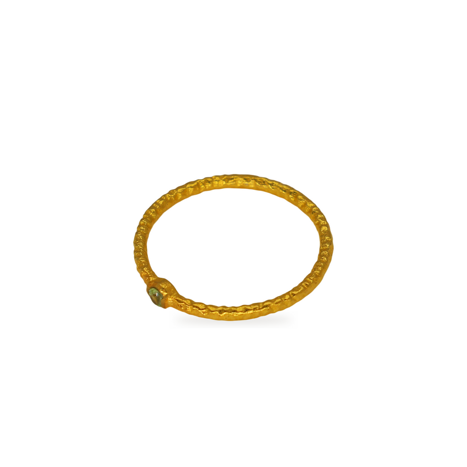 Serin Peridot Petite Ring in Gold Vermeil by MOA - view 2