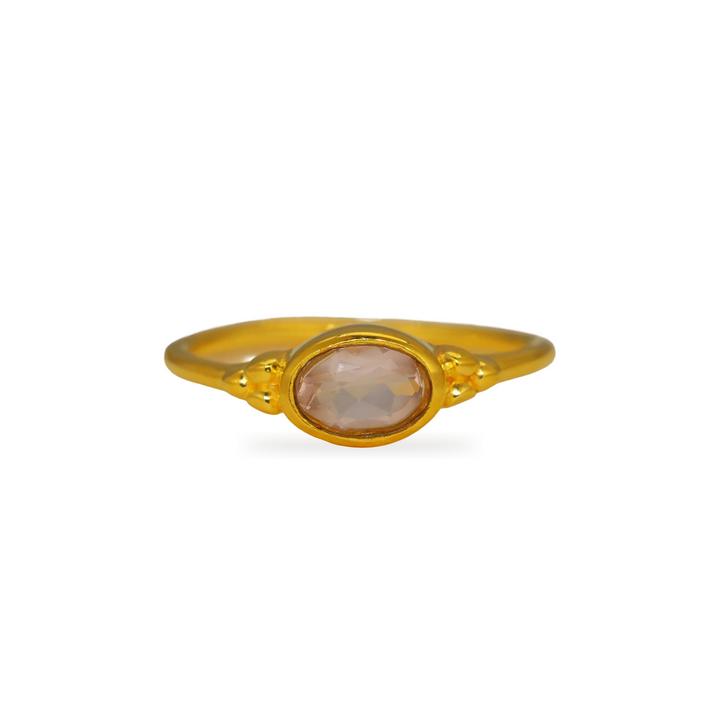 Serenelle Rainbow Moonstone Petite Ring in Gold Vermeil by MOA - view 1