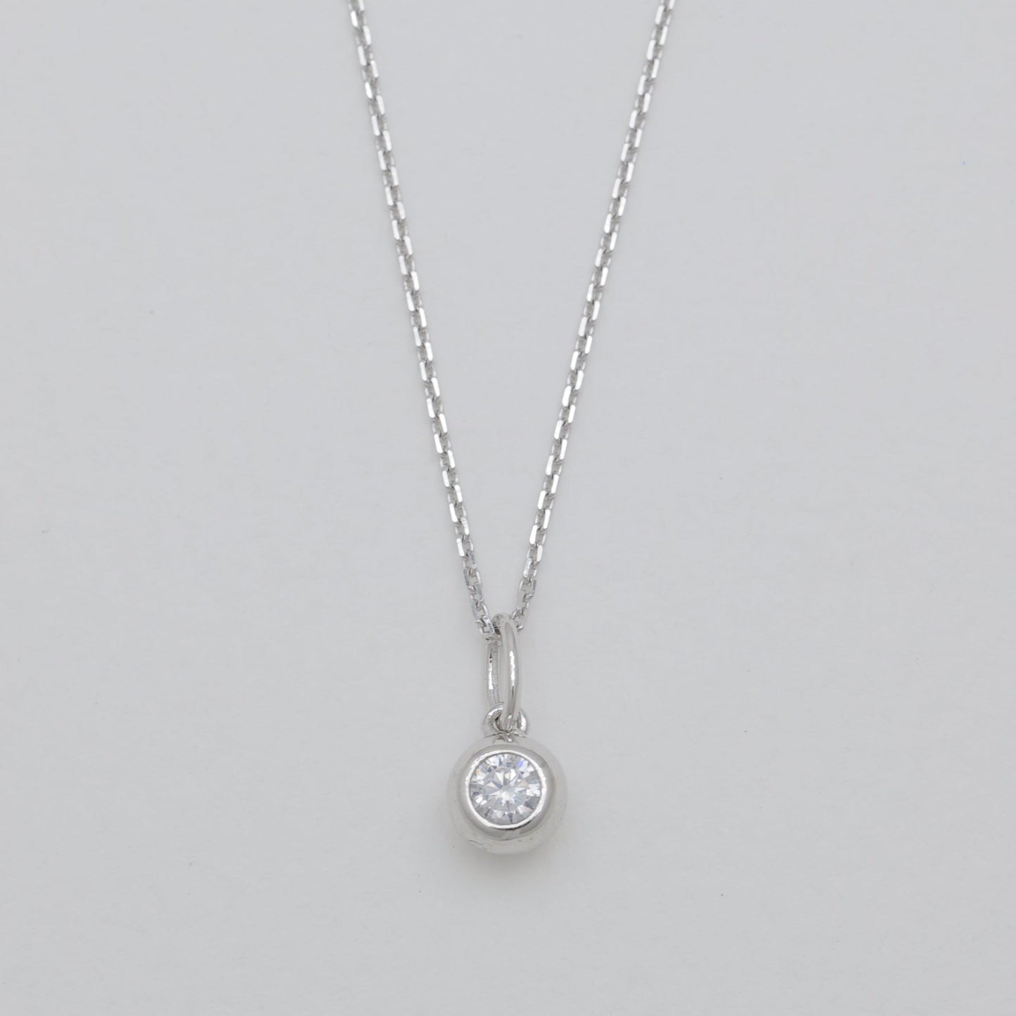 Nadège Bezel Necklace 925 Sterling Silver by MOA - view 1