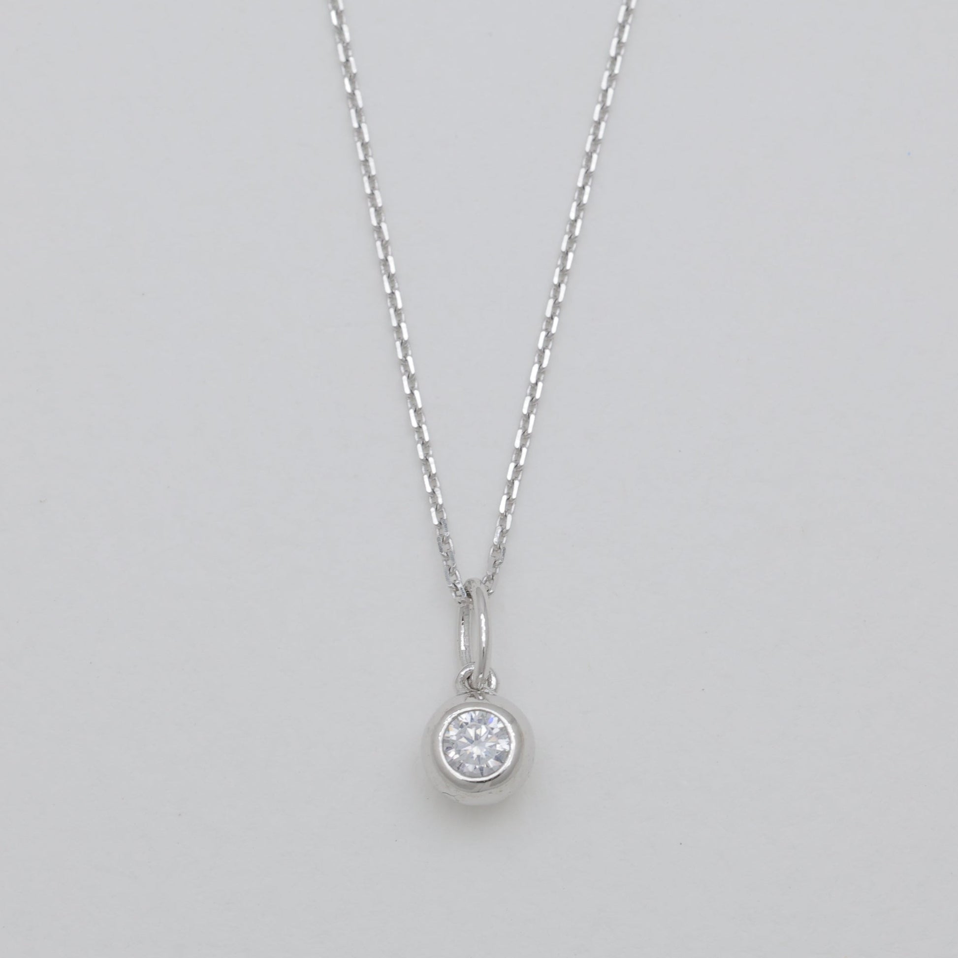 Nadège Bezel Necklace 925 Sterling Silver by MOA - view 1