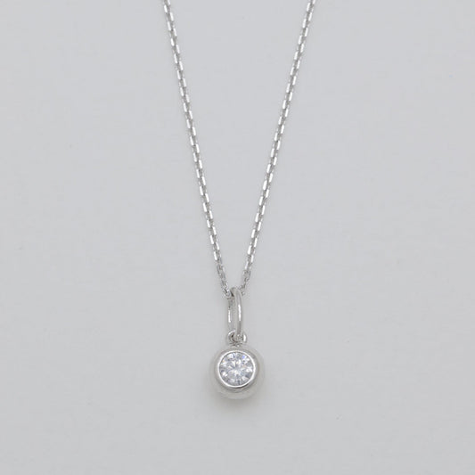 Nadège Bezel Necklace 925 Sterling Silver by MOA - view 1
