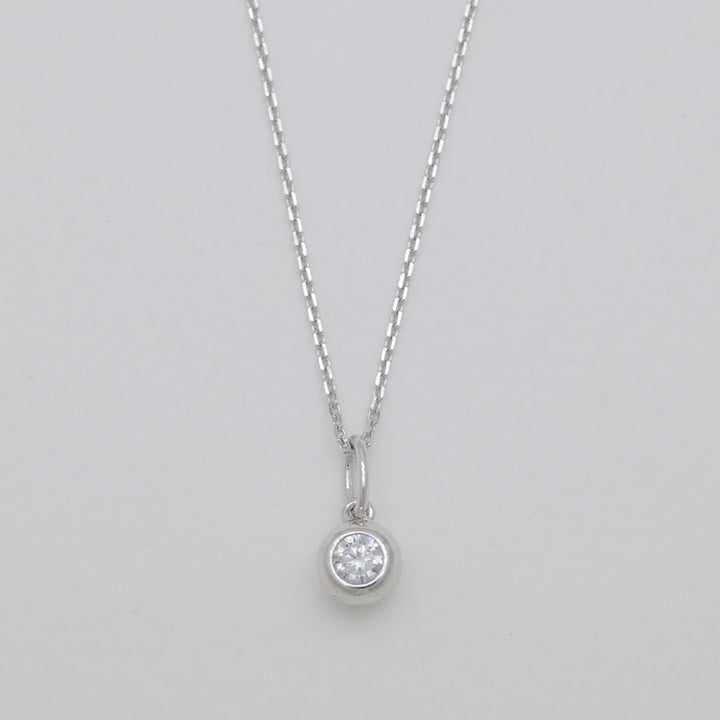 Nadège Bezel Necklace 925 Sterling Silver by MOA - view 1