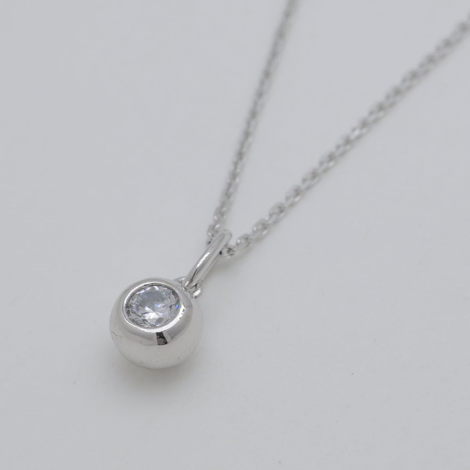 Nadège Bezel Necklace 925 Sterling Silver by MOA - view 2