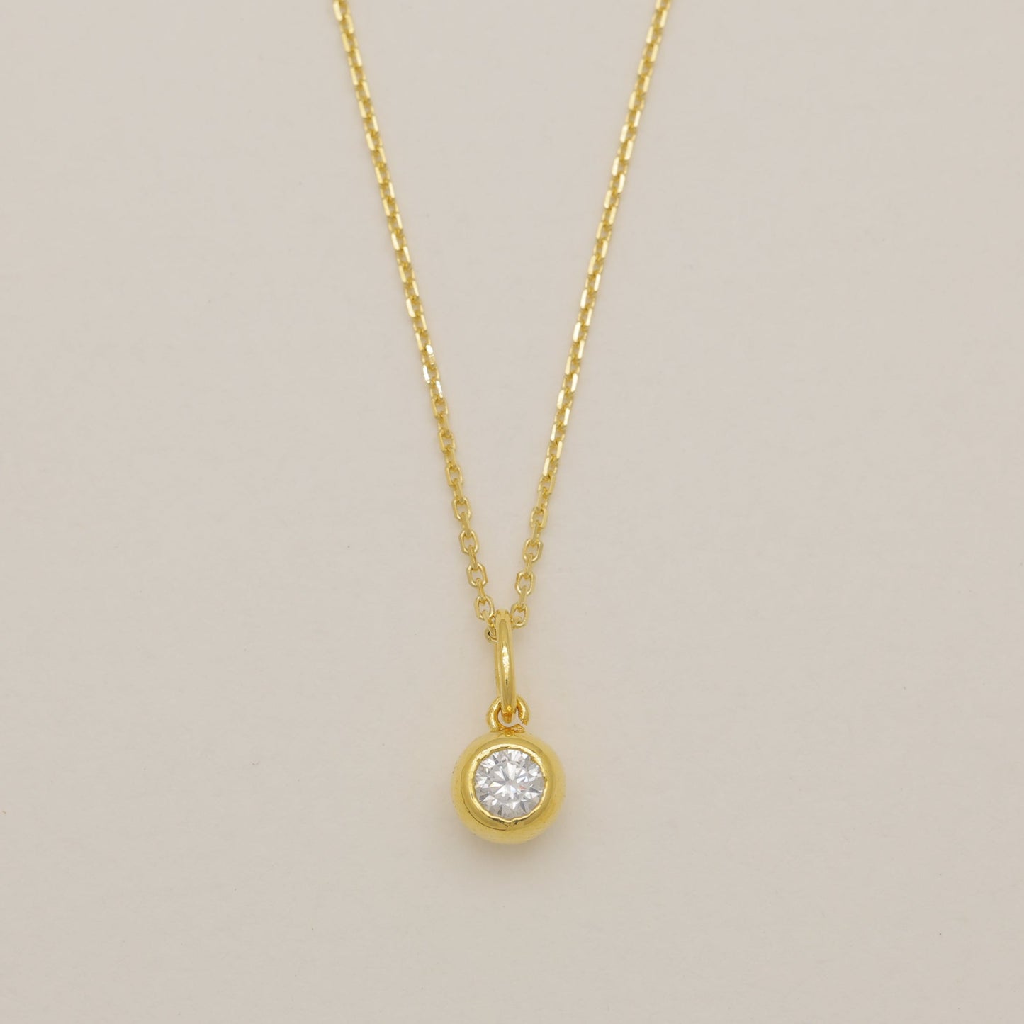 Nadège Bezel Necklace Gold Vermeil by MOA - view 1