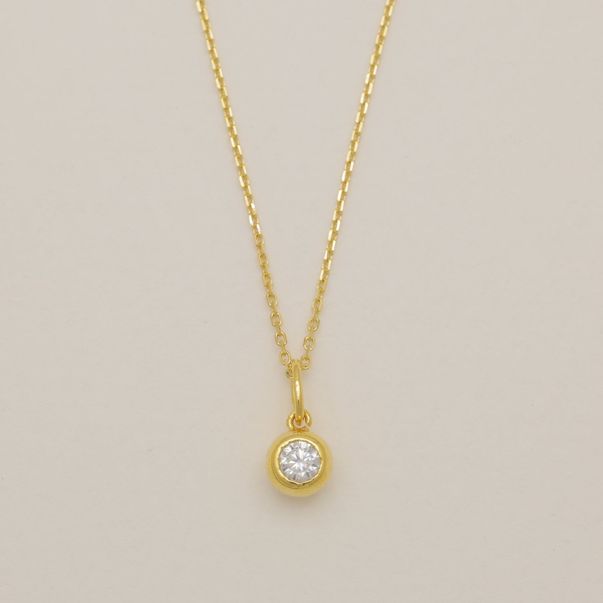 Nadège Bezel Necklace Gold Vermeil by MOA - view 1