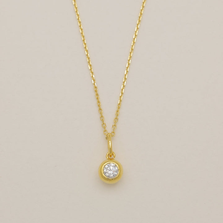 Nadège Bezel Necklace Gold Vermeil by MOA - view 1