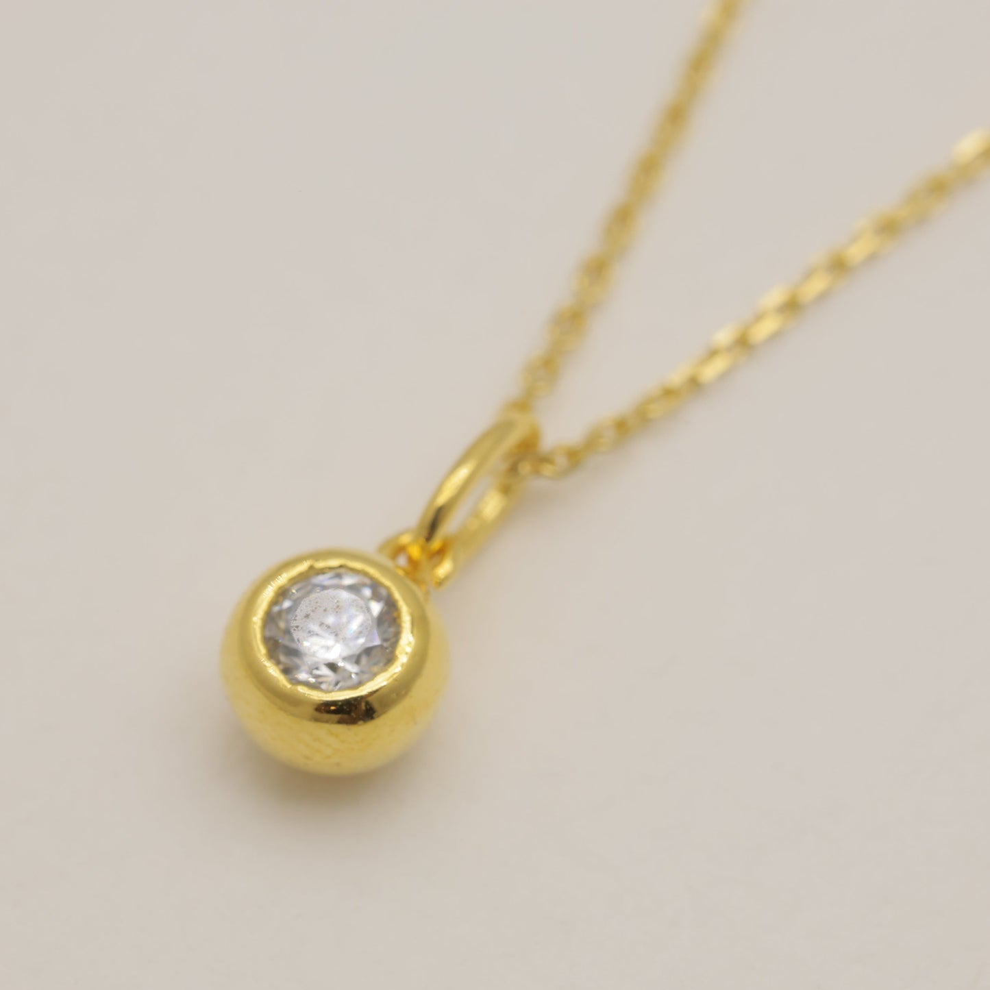 Nadège Bezel Necklace Gold Vermeil by MOA - view 2