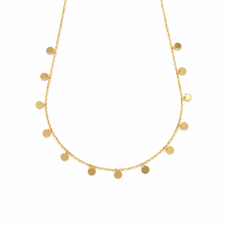 Marceline Double Chain Necklace in 18k Gold Vermeil full view