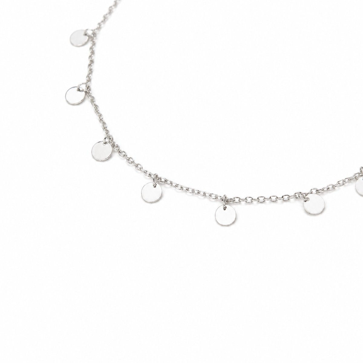 Marceline Double Chain Necklace in 925 Sterling Silver detail view