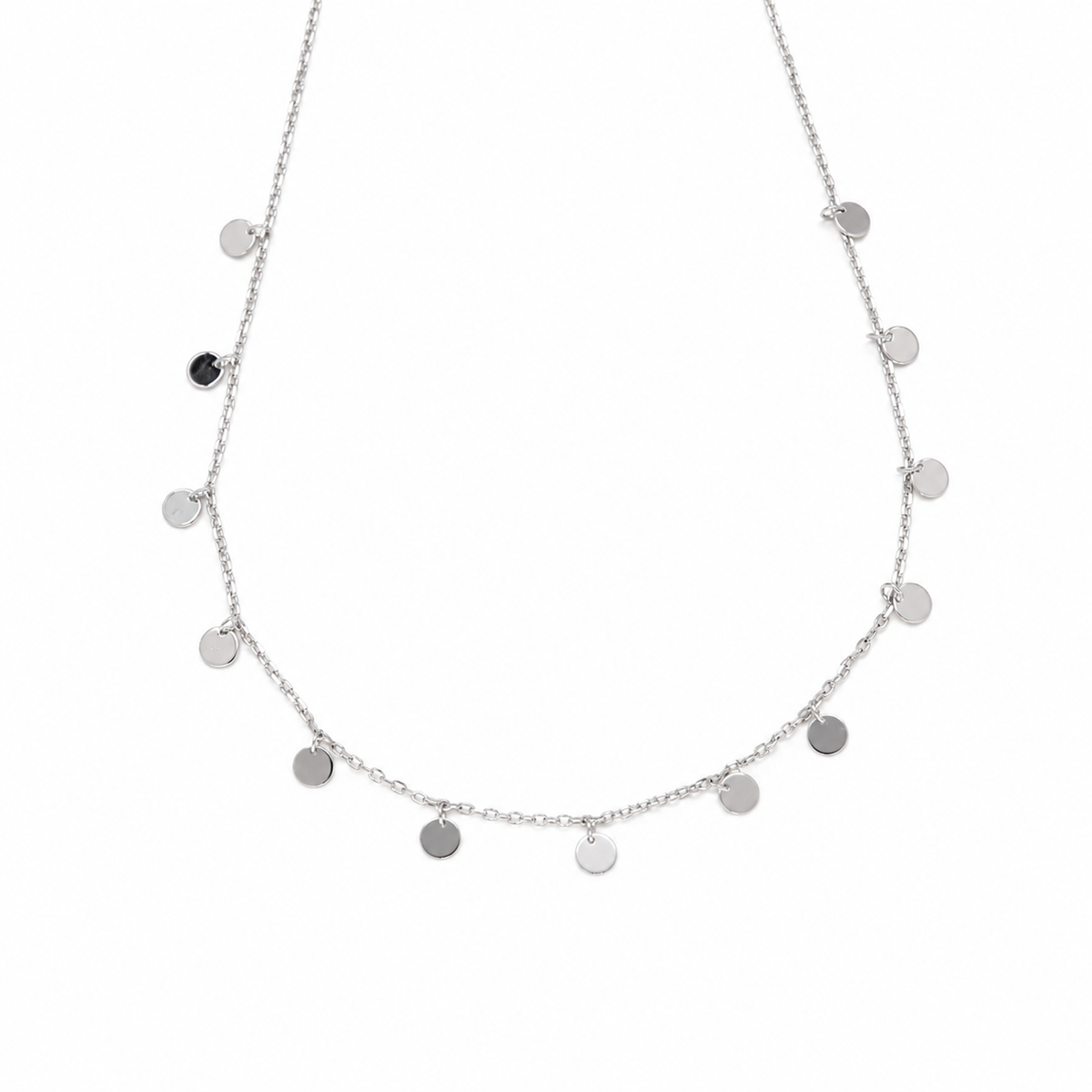 Marceline Double Chain Necklace in 925 Sterling Silver full view