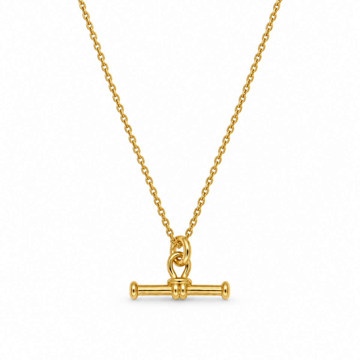 Corinne T-Bar CZ Necklace in Gold Vermeil front view
