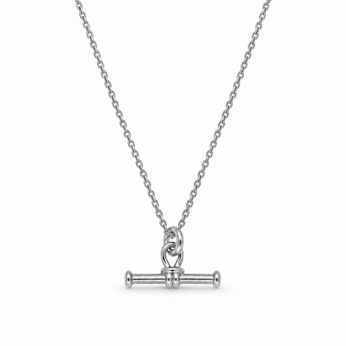 Corinne T-Bar CZ Necklace in 925 Silver front view