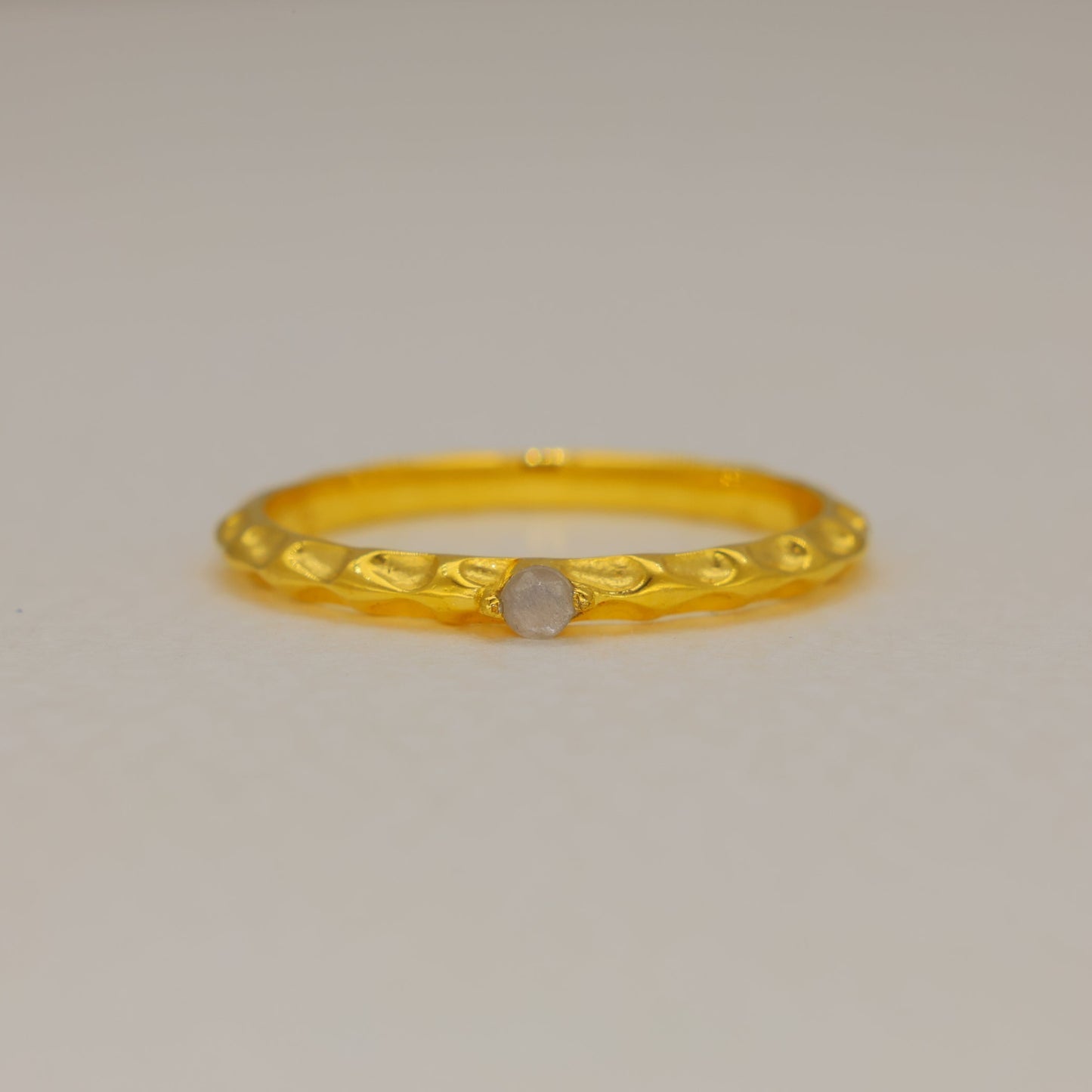 Noelle White Moonstone Petite Ring in Gold Vermeil by MOA - view 1