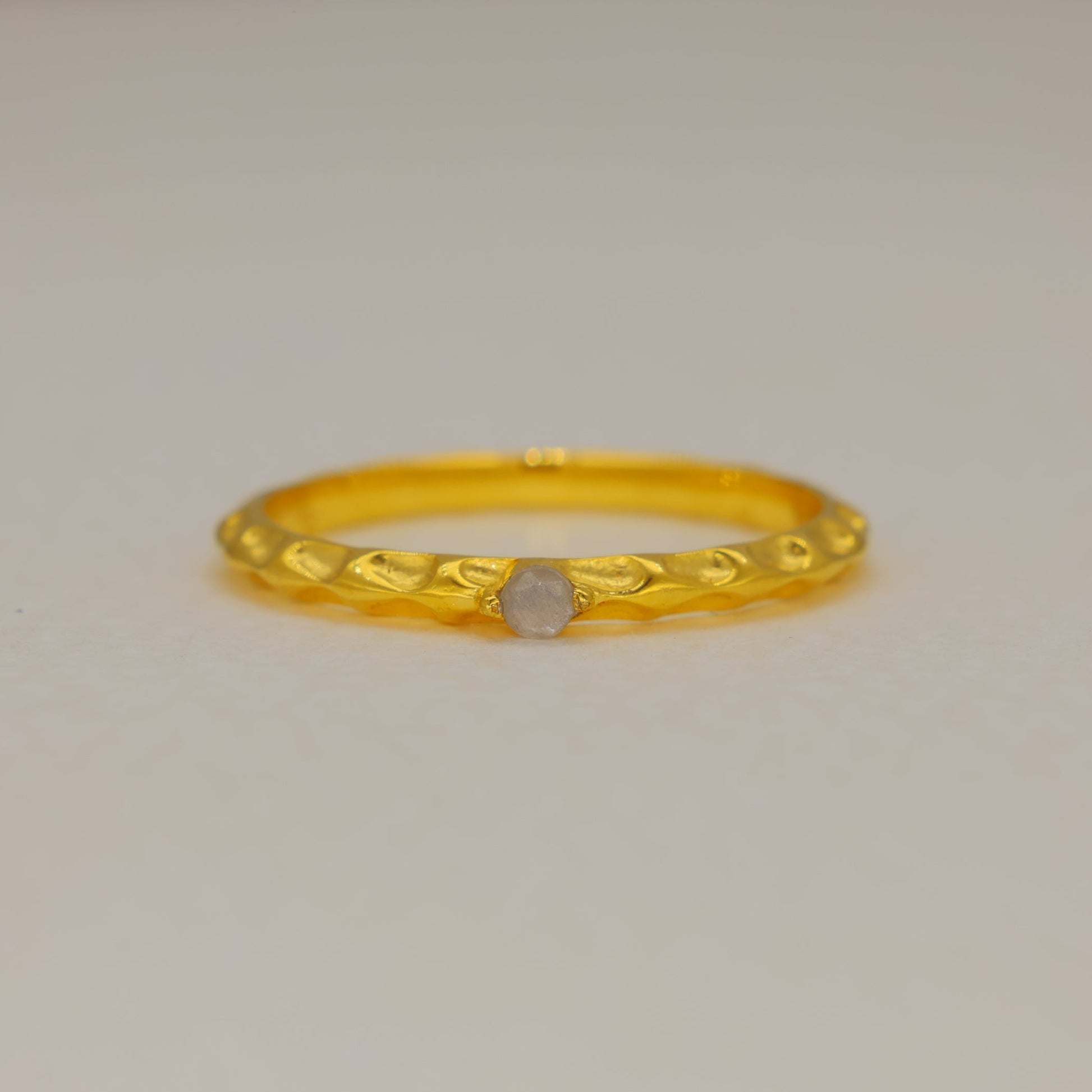 Noelle White Moonstone Petite Ring in Gold Vermeil by MOA - view 1