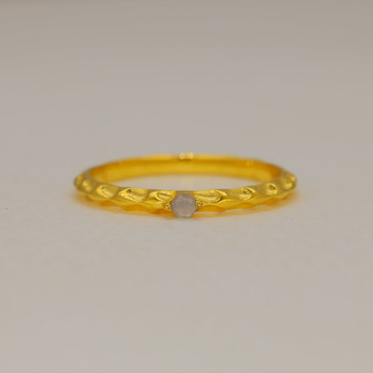 Noelle White Moonstone Petite Ring in Gold Vermeil by MOA - view 1