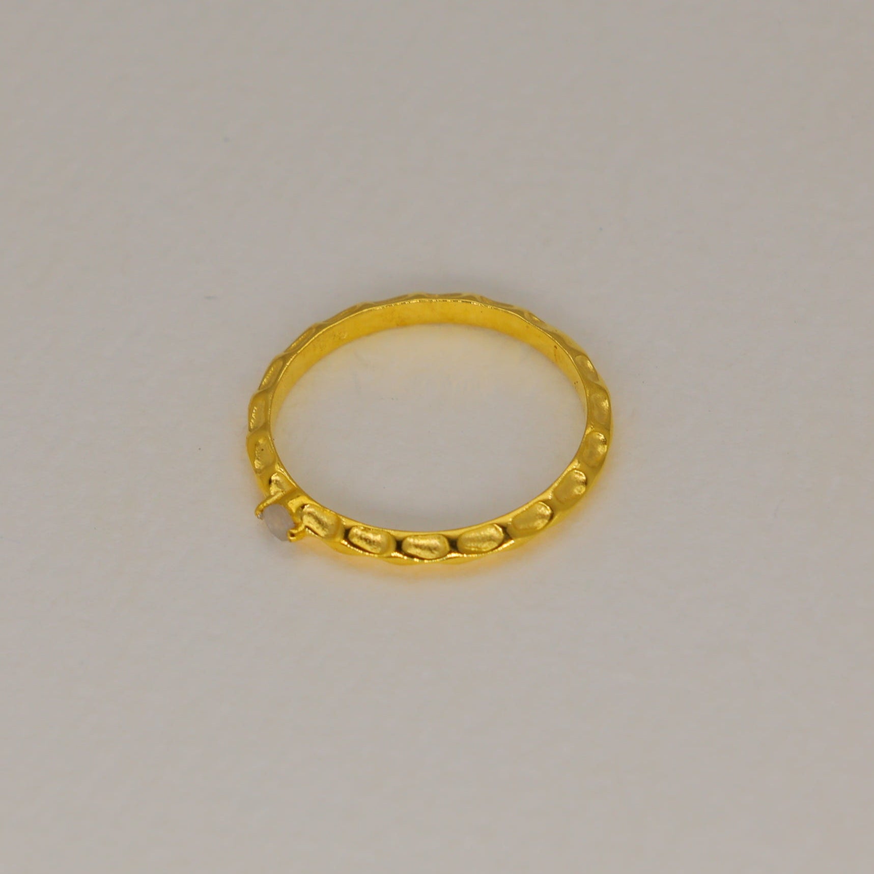 Noelle White Moonstone Petite Ring in Gold Vermeil by MOA - view 2