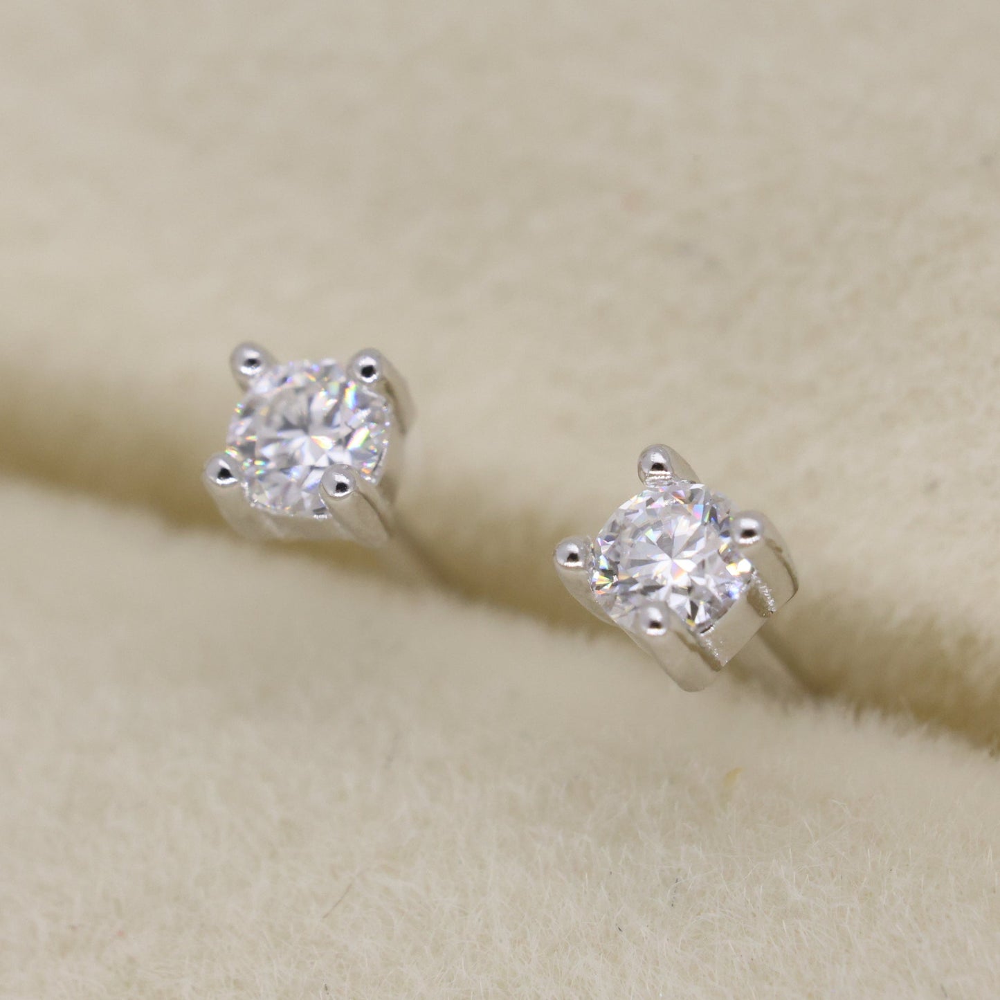 Noemie Fine Stud Earrings in 925 Sterling Silver by MOA - view 2