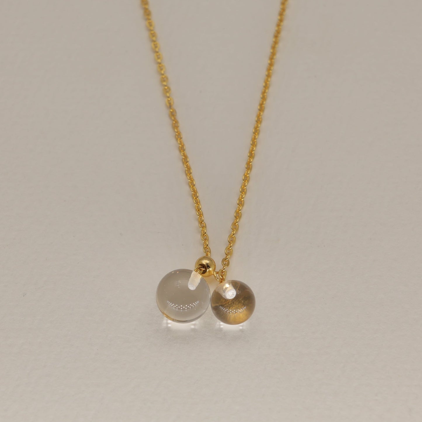 Noera Double Crystal Drop Necklace 24K Gold by MOA - view 1