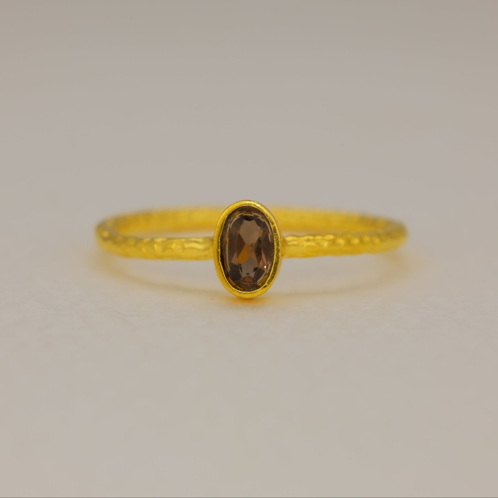 Noirielle Smoky Quartz Petite Ring in Gold Vermeil by MOA - view 1
