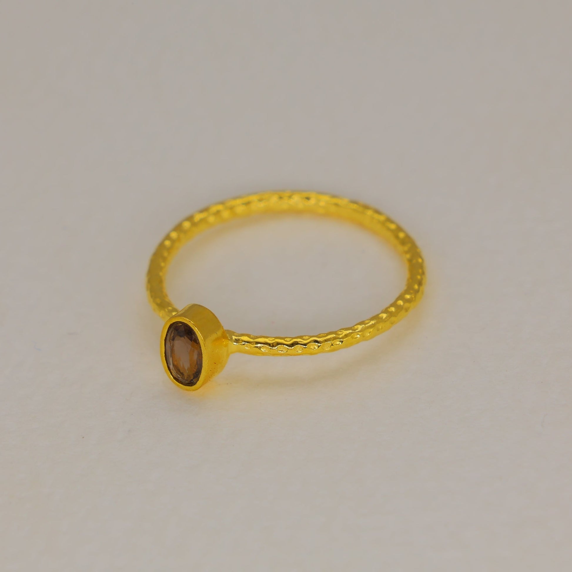 Noirielle Smoky Quartz Petite Ring in Gold Vermeil by MOA - view 2