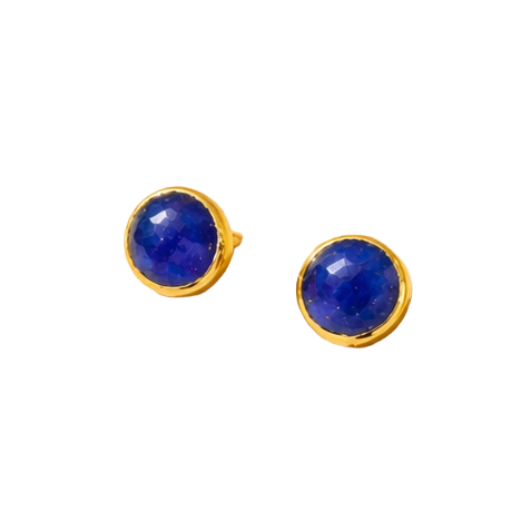 Nuit Lapis Lazuli Stud Earrings in Gold Vermeil — angle
