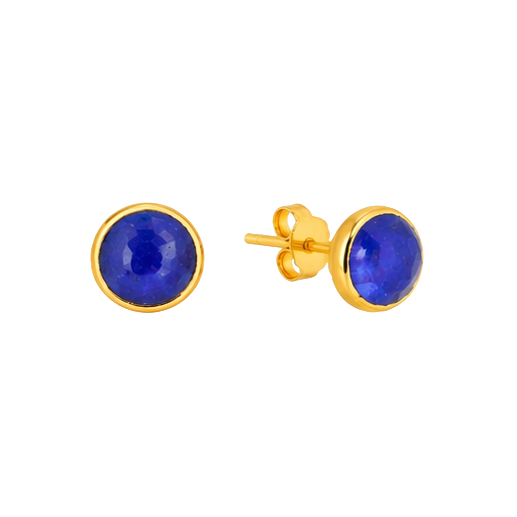 Nuit Lapis Lazuli Stud Earrings in Gold Vermeil — front