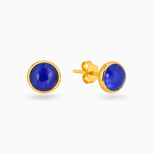 Nuit Lapis Lazuli Stud Earrings in Gold Vermeil by MOA - view 1
