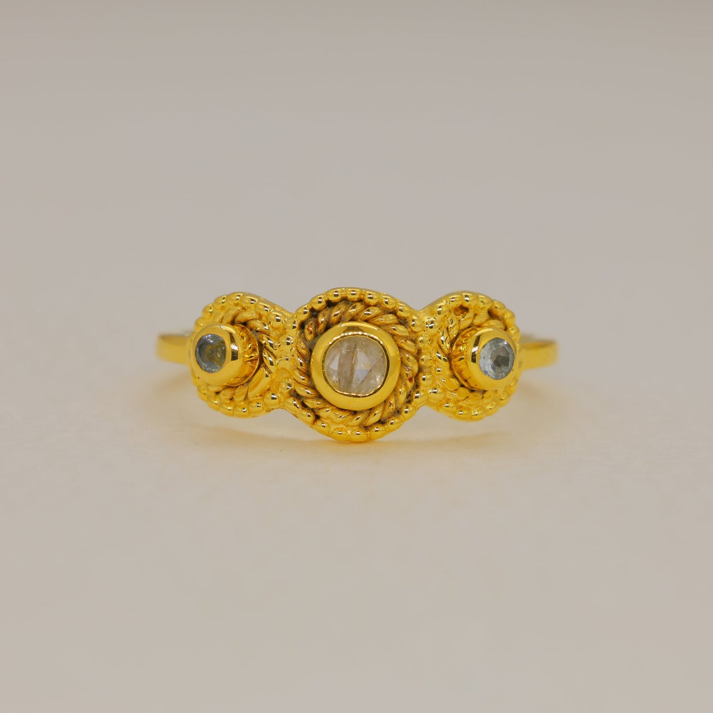 Ophelia Rainbow Moonstone Ring in Gold Vermeil by MOA - view 1