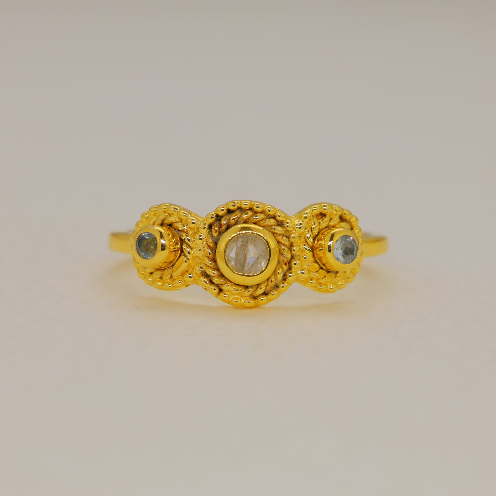 Ophelia Rainbow Moonstone Ring in Gold Vermeil by MOA - view 1