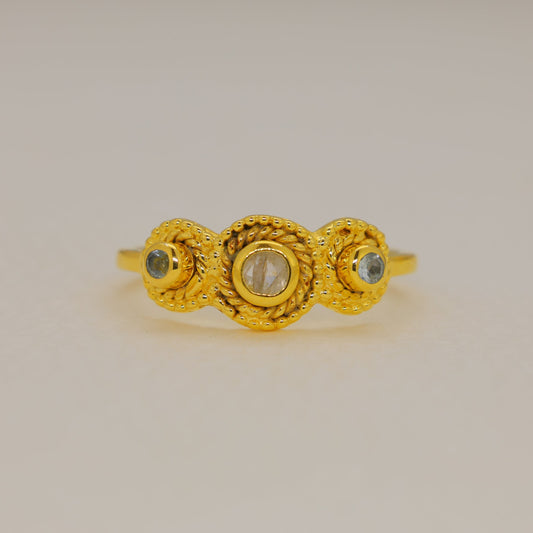 Ophelia Rainbow Moonstone Ring in Gold Vermeil by MOA - view 1