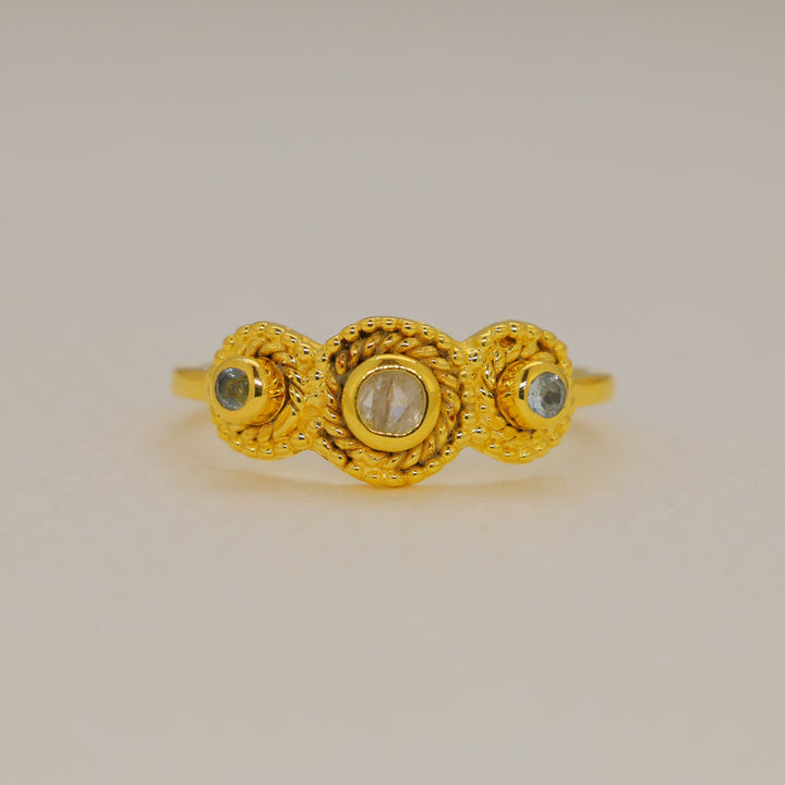 Ophelia Rainbow Moonstone Ring in Gold Vermeil by MOA - view 1