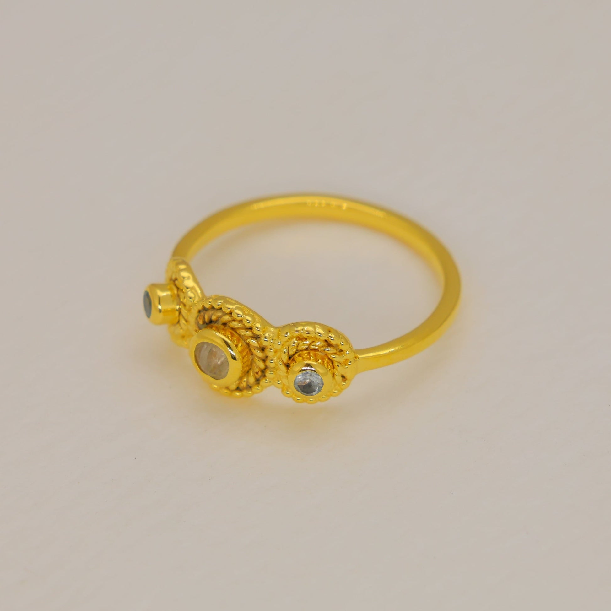 Ophelia Rainbow Moonstone Ring in Gold Vermeil by MOA - view 2