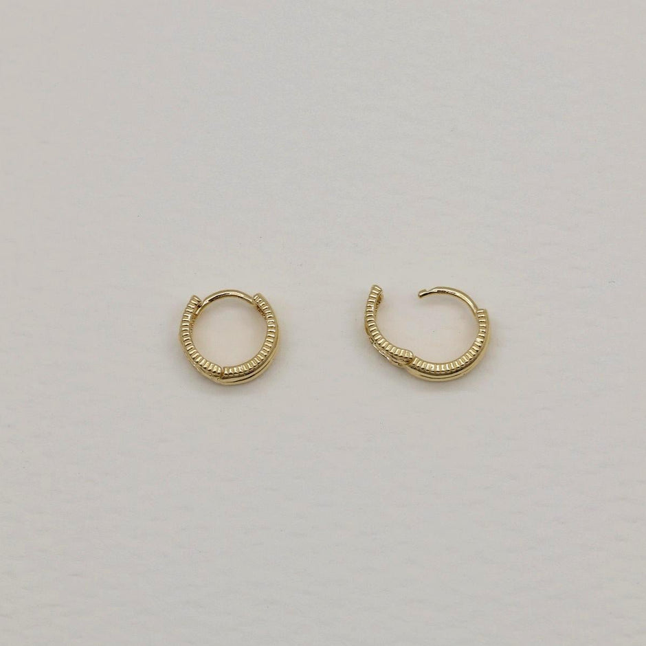 Ophélie Ribbed Hoop Earrings 14K Gold by MOA - view 3