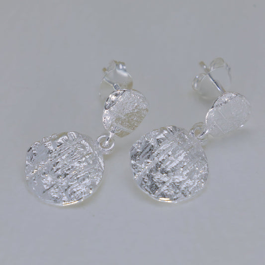Orelie Textured Drop Earrings in 925 Sterling Silver by MOA - view 1