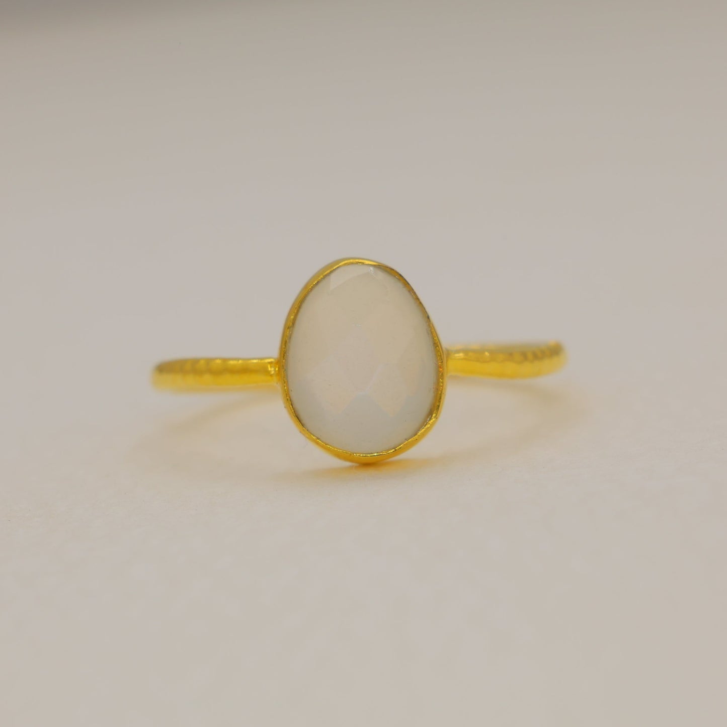 Oreline Moonstone Oval Ring in Gold Vermeil by MOA - view 1