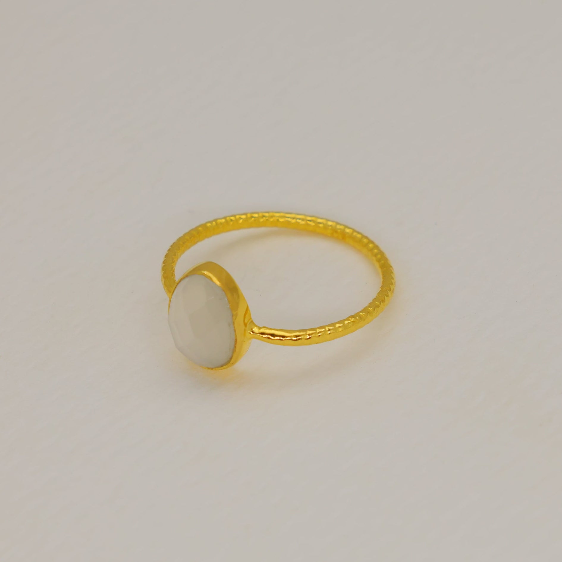 Oreline Moonstone Oval Ring in Gold Vermeil by MOA - view 2