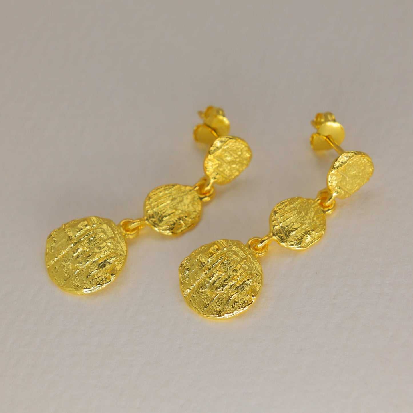 Orlisse Layered Drop Earrings in 18K Gold over 925 Sterling Silver by MOA - view 1