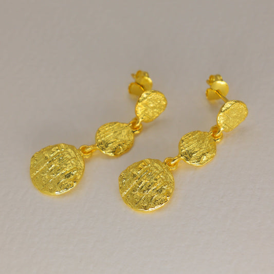 Orlisse Layered Drop Earrings in 18K Gold over 925 Sterling Silver by MOA - view 1