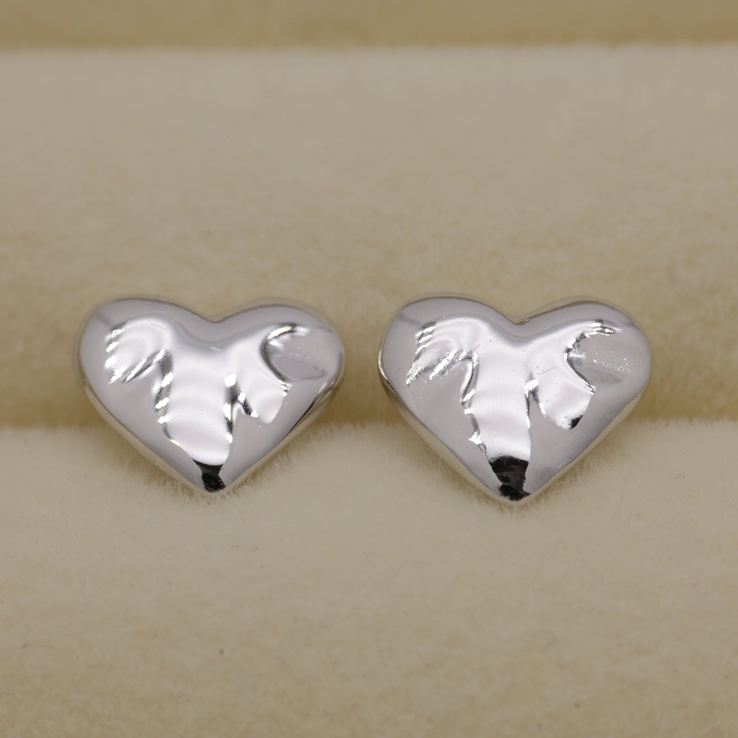 Paige Heart Stud Earrings 925 Sterling Silver by MOA - view 1